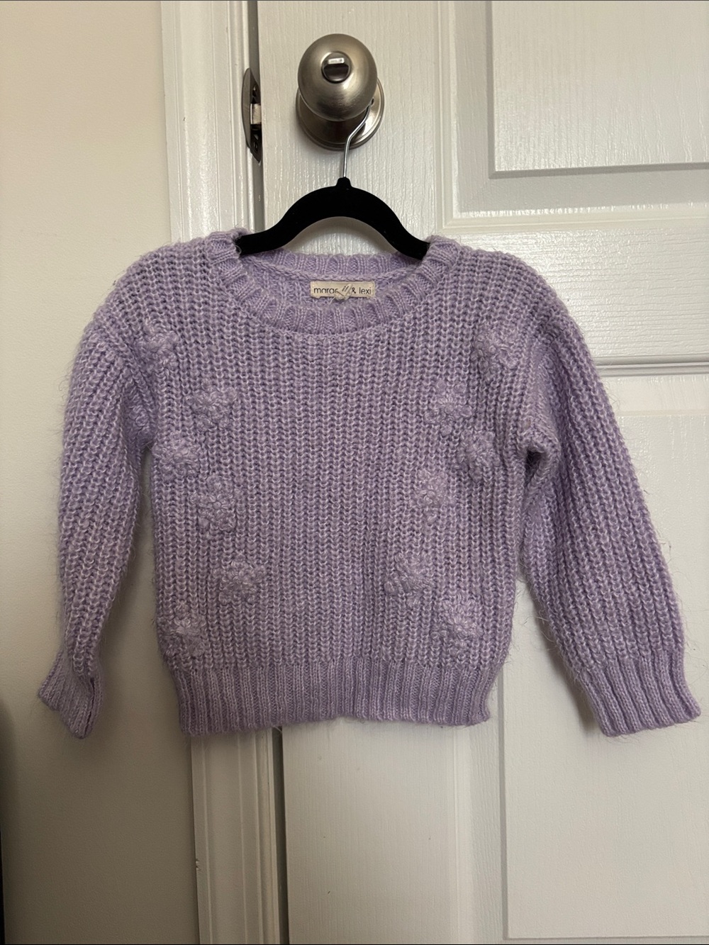 Kids Lavender Pom-Pom Knit Sweater - (brand: )